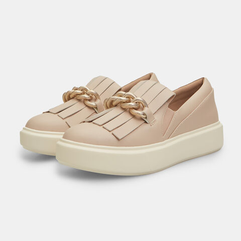 Sneakers slip on de mujer con flecos y estribo con brillo , Rosa Sneakers slip on de mujer con flecos y estribo con brillo , Rosa